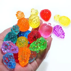 5pcs Acrylic Crystal Fruit Grape Apple Pineapple Strawberry Shape Kids Colorful Toys Ornament Accessories