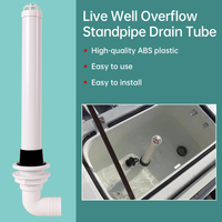 Threaded Fishbox Livewell Overflow Drain Tube Standpipe - Marine Fishing Boat Accessories,Tank Overflow, and Water Drainage