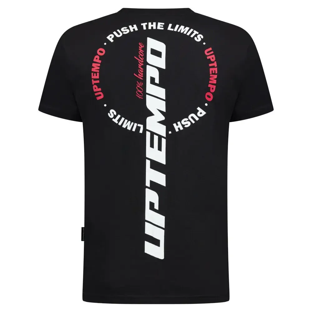 Camiseta de hombre UPTEMPO “Redonda” |   Logotipo negro negro Gabber Hardcore
