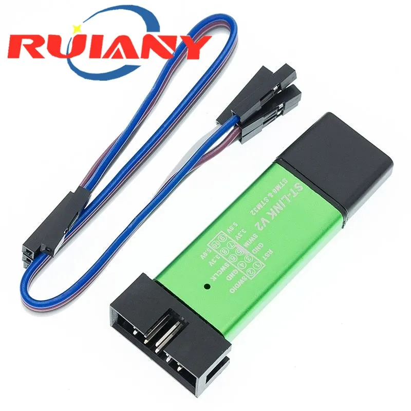 1Set St Link Stlink St-Link V2 Mini STM8 STM32 Simulator Downloaden Programmering Programmeur Met Cover Dupont Kabel st Link V2