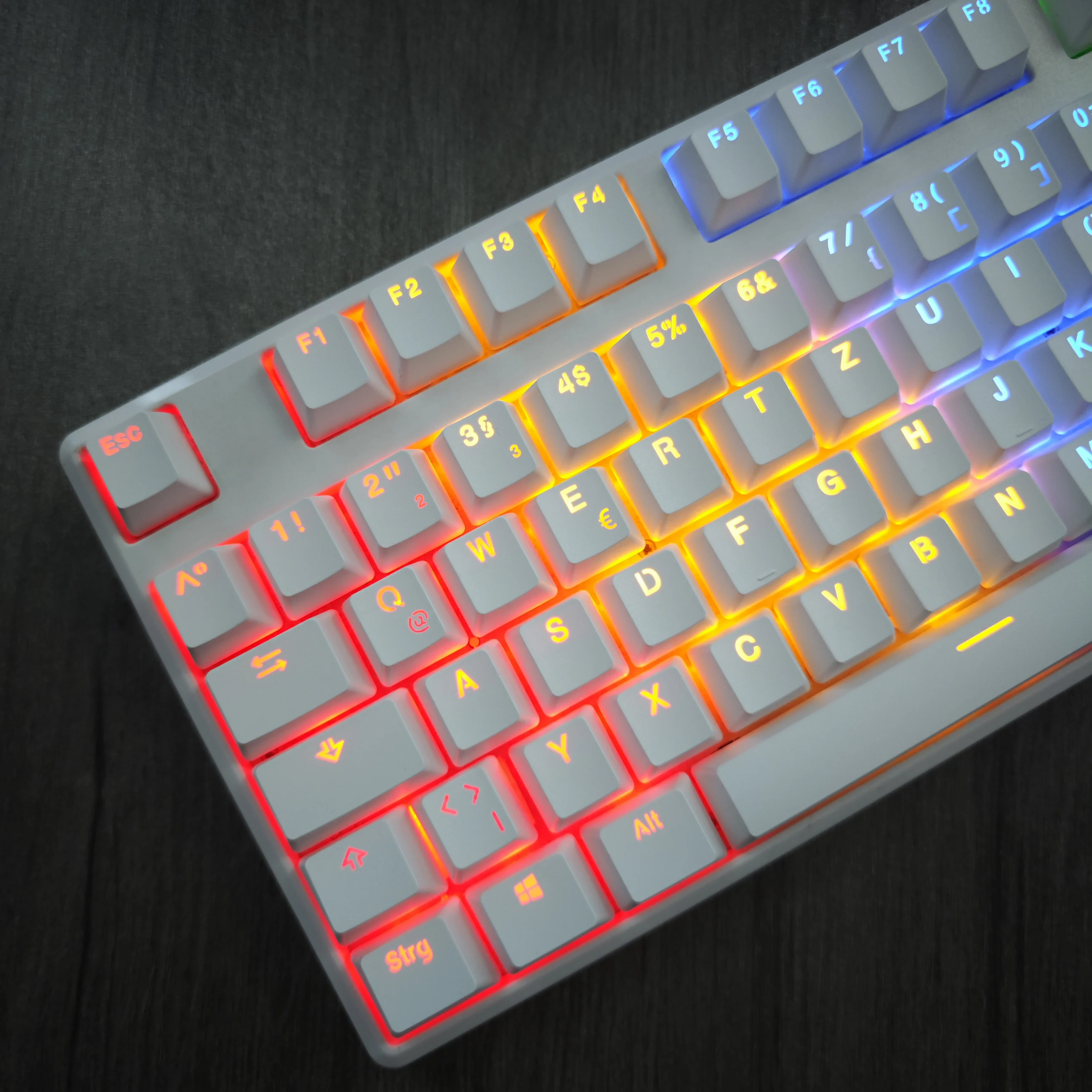 YMDK 105 German ISO Double Shot PBT Shine Through OEM Profile Keycap set Suitable For Cherry MX Switches Mechanical Keyboard