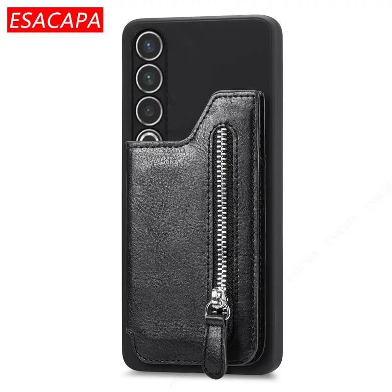 Zipper Wallet Leather Phone Case For Oneplus 12 12R Card Stand Holder Soft TPU Shockproof Back Cover For Oneplus 11 Pro 10T9  8T
