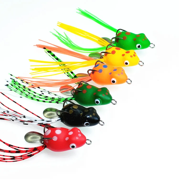 

New Mini Frog Lure 3cm4g Soft Plastic Fishing Lure Handmade Lure Baits 6colors