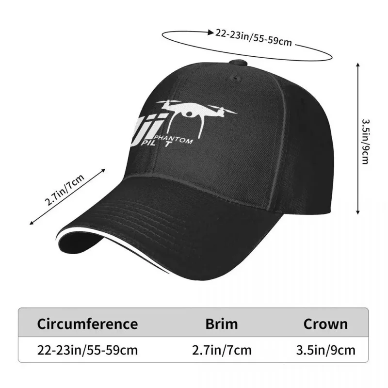 DJI Drone Sandwich Baseball Cap Unisex Adjustable Duckbill Hat for Travel Parties Daily Wear Multi-Color