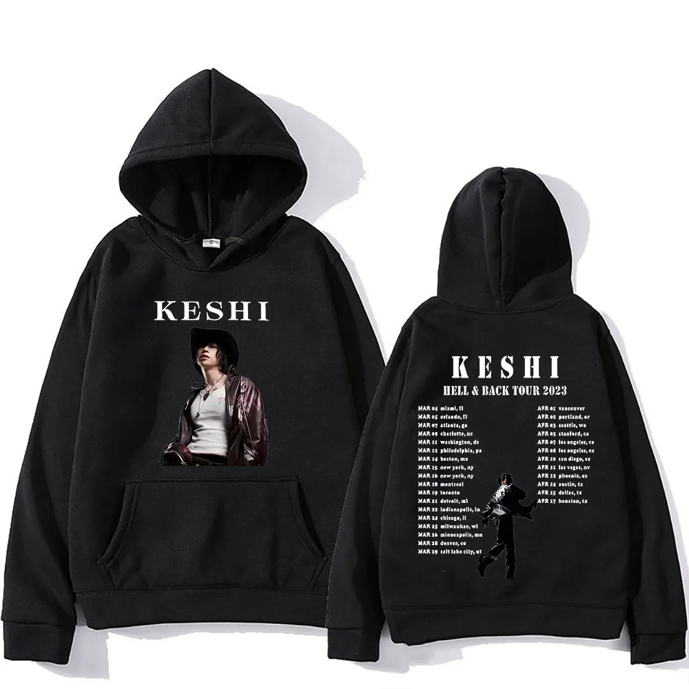 Keshi Men Hoodies Graphic Printing Hip Hop Comfortable Sweatshirts Long-sleeved Gothic Fleece Clothes Moletom Retro Punk Hoody