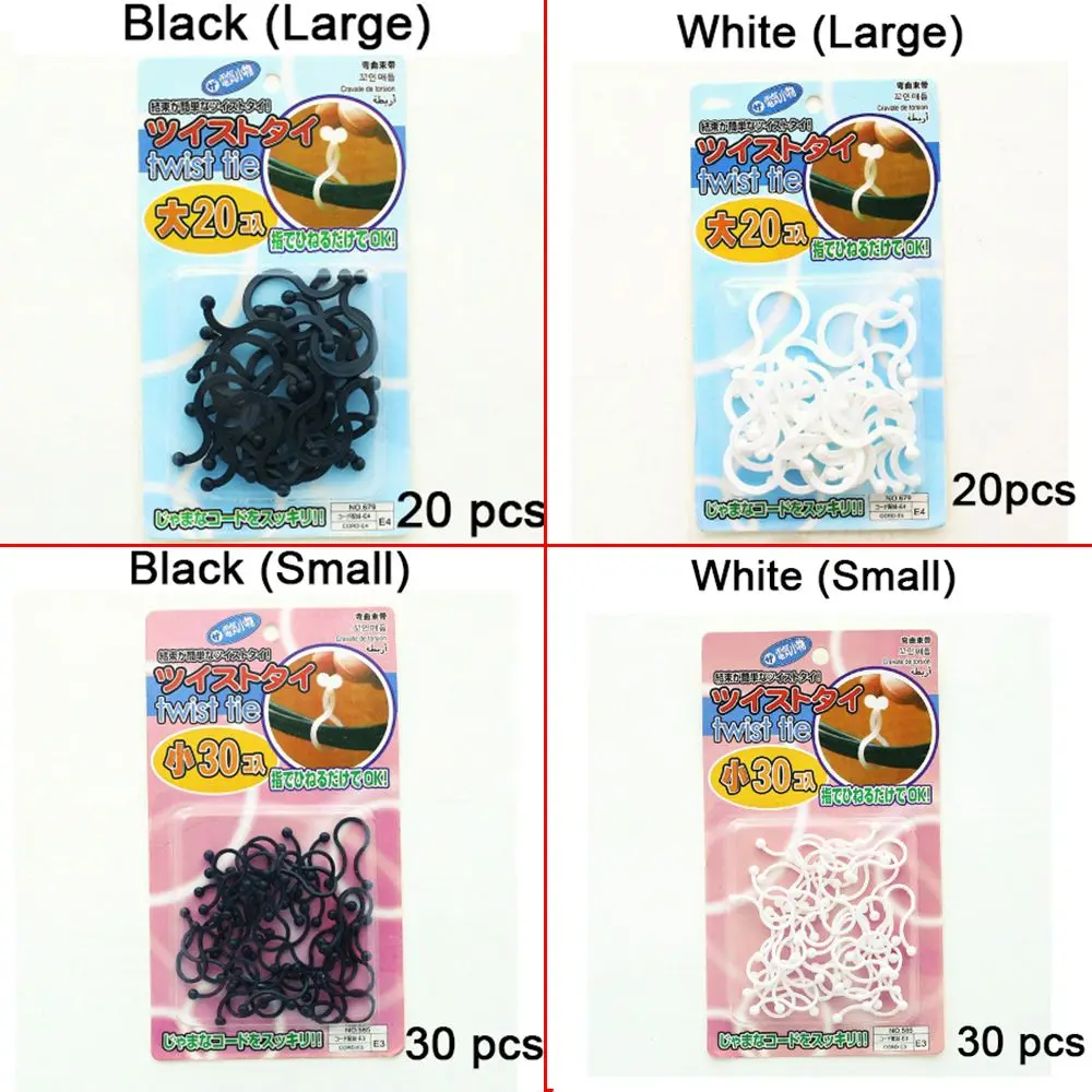 20/30 Pcs Office Earphone Cord Wrap Holder Thread Line Winder Wire Clip Twist Tie Cable Organizer