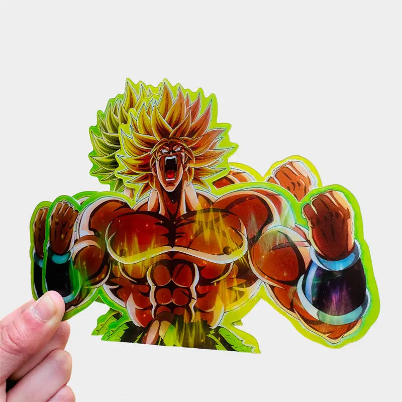 Anime Dragon Ball Magic Sticker 3D Gradient Broly Motion Sticker Creative Car Sticker Notebook Luggage Waterproof Decal Toy