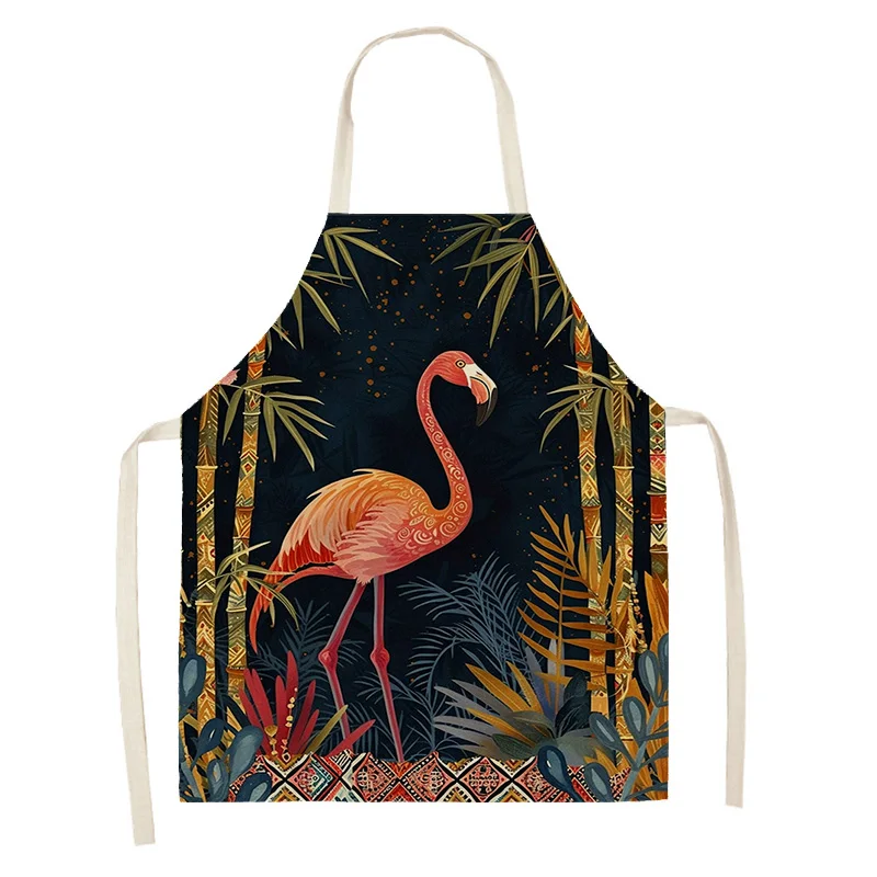 Women's kitchen apron Linen man Children's Big size Child girl Waterproof funny Half Work Coffee amini flamingos nordic simple