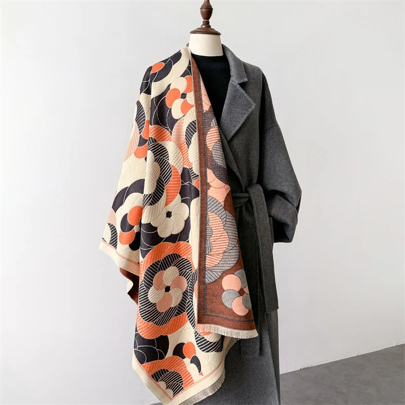 NEW Winter Thick Warm Scarf Women Cashmere Shawl and Wraps Pashmina Neckerchief Bufanda Female Long pashmina scarves poncho