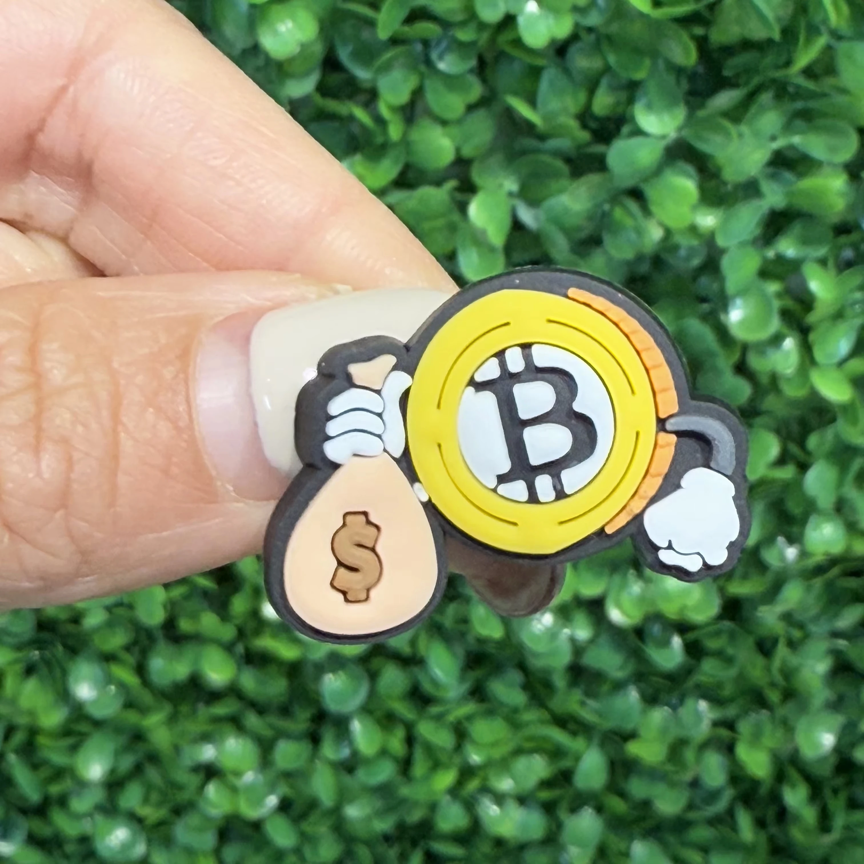 16–100 Stück Geld-Schuhanhänger im Bitcoin-Designer-Stil zum Selbermachen für modische, personalisierte Schuhzubehör im Crocs-Stil, Weihnachtsgeschenke – Detail 4