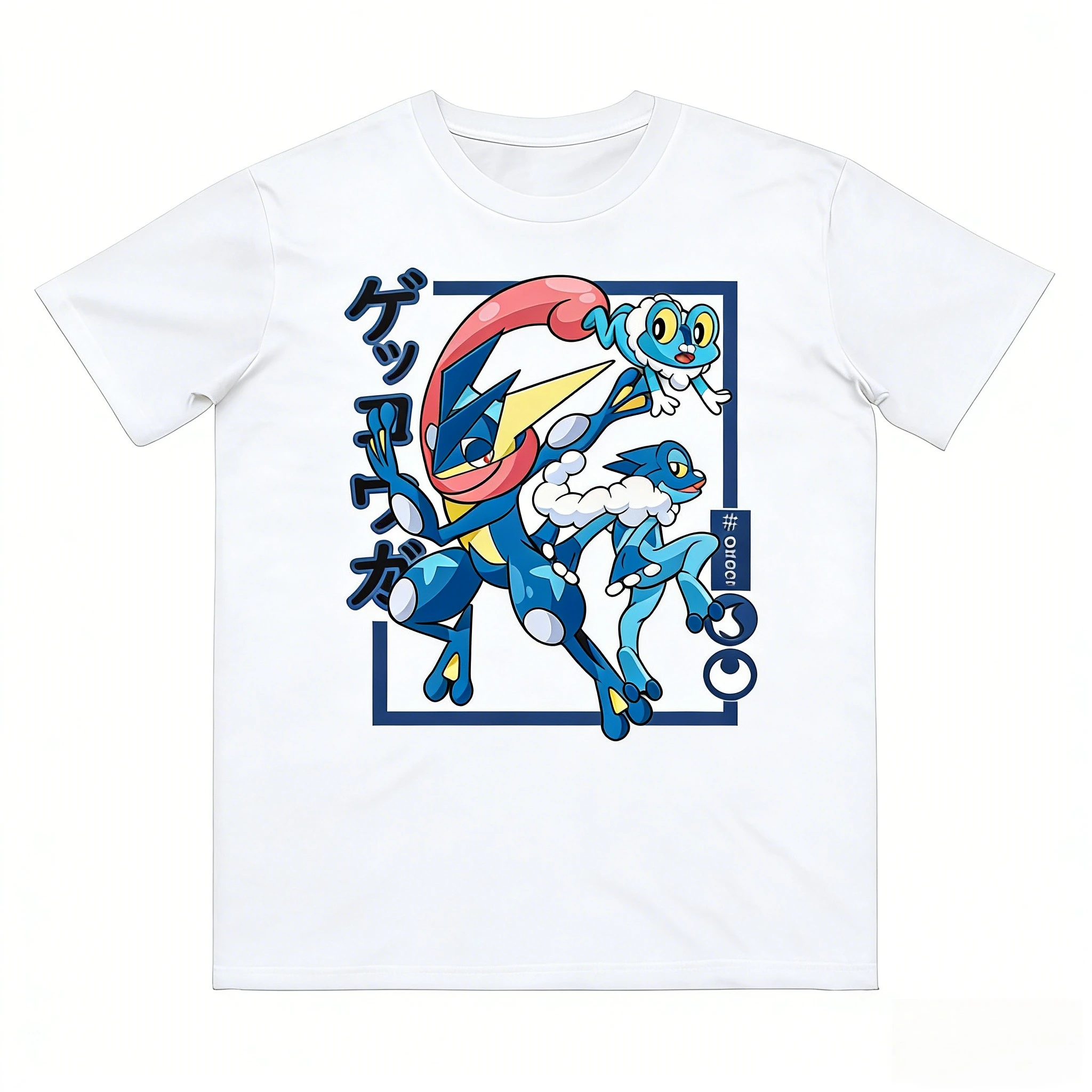 Camiseta Estampada Anime Pokémon Froakie Evolution Masculina e Feminina, Camiseta Masculina Estilo Harajuku, Camiseta de Verão 2026, Streetwear