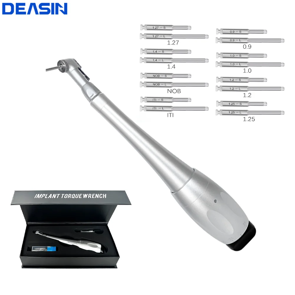 

Dental Universal Implant Torque Wrench Dentistry Latch Head Handpiece 5 to 35 N.cm With 12pcs Drivers Dental Instrument