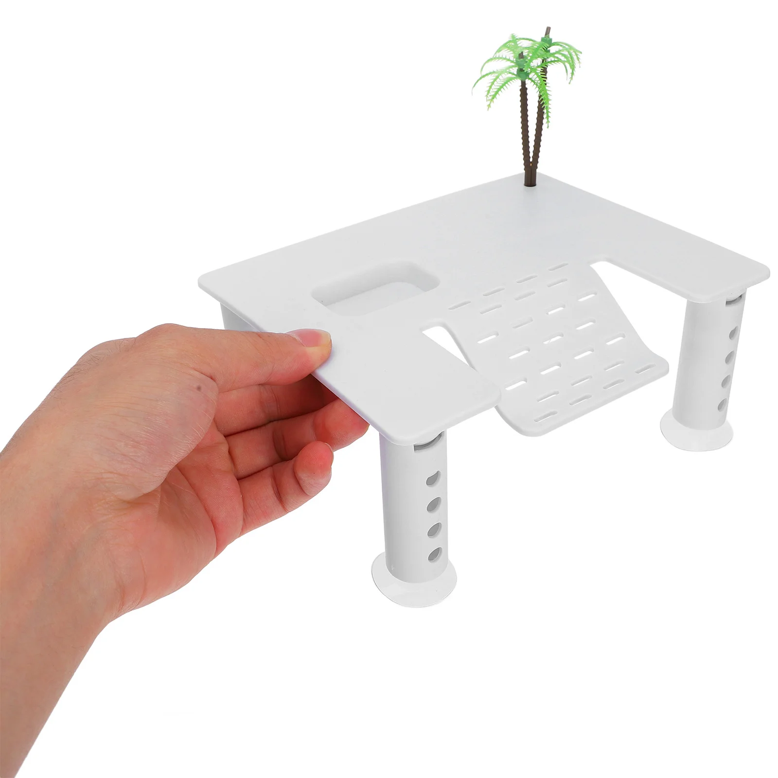 منصة الفرح السلحفاة Abs شرفة عائمة للسلحفاة المائية الزواحف الفرح منصة خزان السلحفاة ديكور السلحفاة الموئل #4