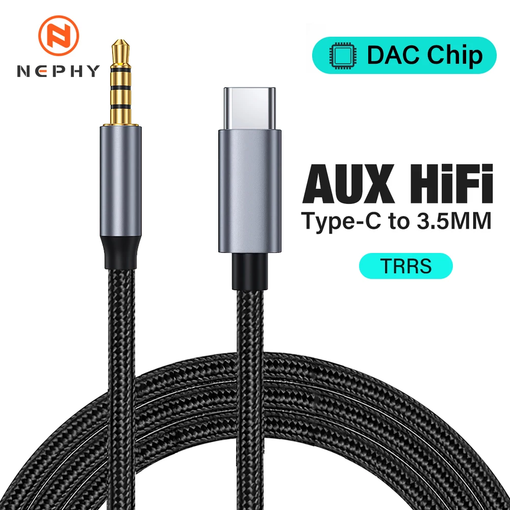 USB C to 3.5mm Jack AUX Audio Cable Car Speaker HiFi Headphone Headset Adapter For Samsung S23 S24 Xiaomi Mi Huawei Google Pixel