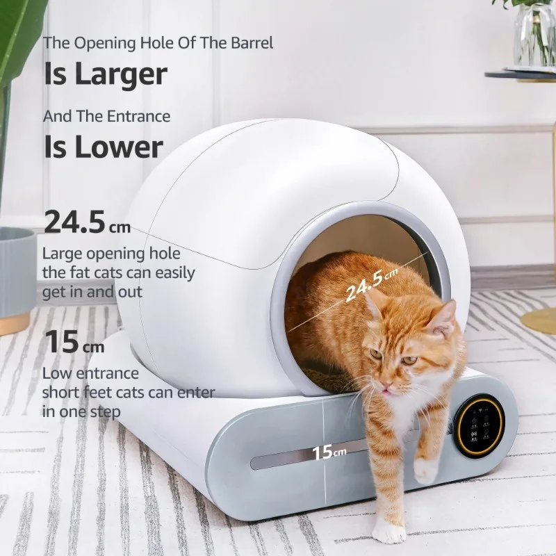 Large Capacity Self Cleaning Cat Litter Box Smart Automatic Cat Litter Box With APP Control For Multiple Cats