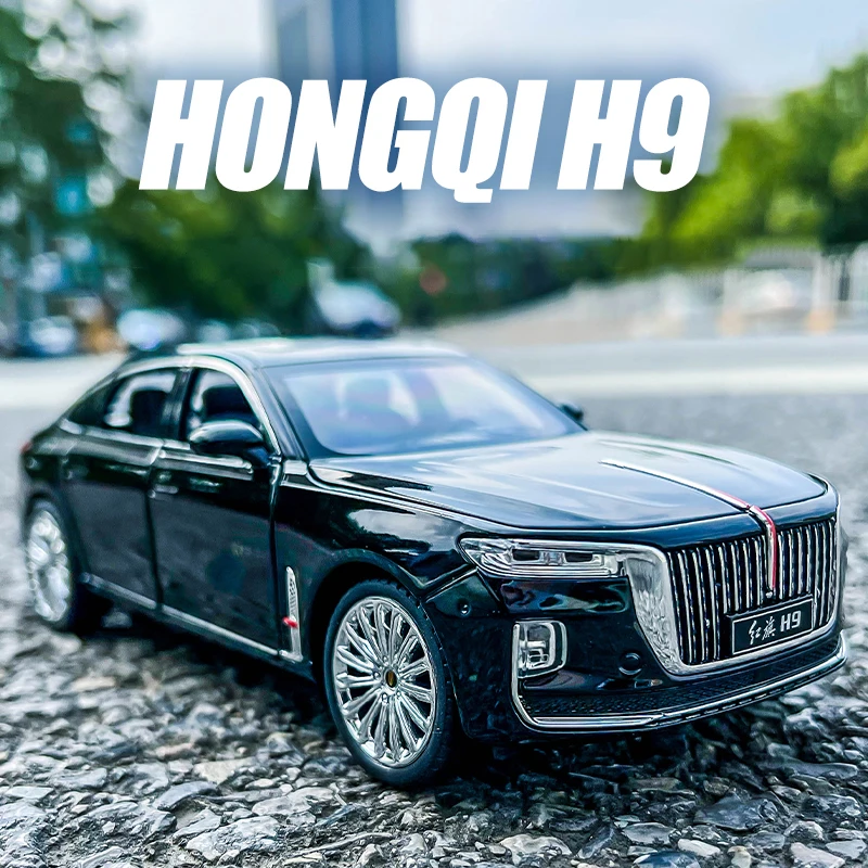 1:24 HongQi H9 Luxury Car Alloy Diecasts & Toy Vehicles Metal Toy Car Model Sound and light Pull back Collection Toy