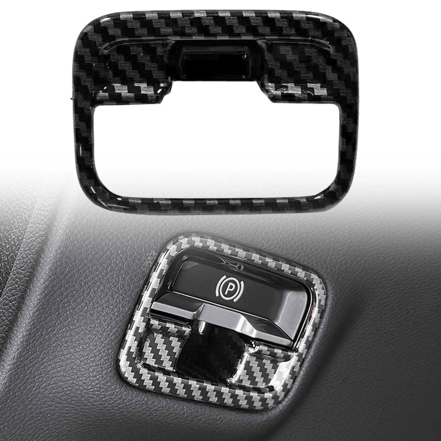 For Mercedes-Benz E-Class W214 2024 2025 Carbon Black Interior Electronic Handbrake Cover Trim  ABS Car Accessories 1pcs