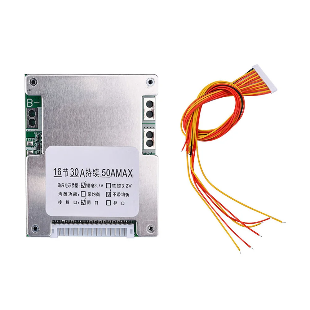 16S 60V 50A  Lithium Battery Charger Protection Board BMS Power Battery with Balance Improving Protection Board For Electric Bik