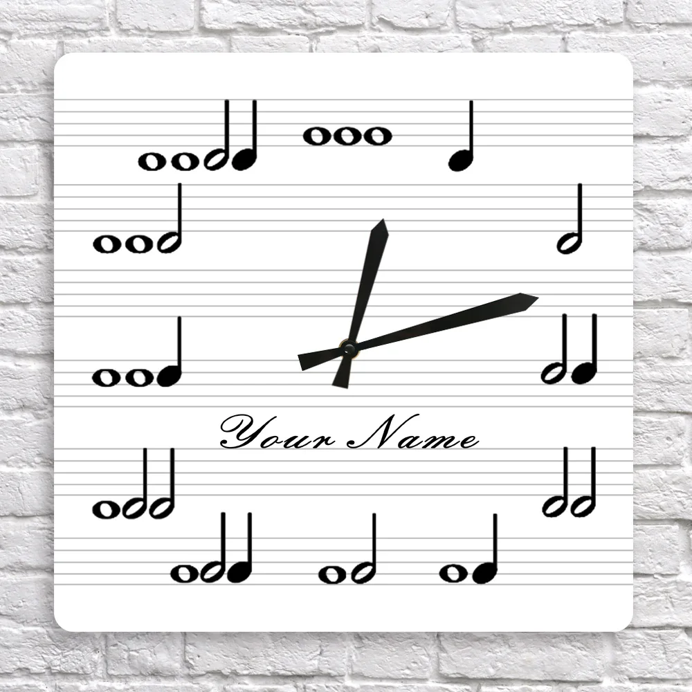 Music Notes Quaver Semibreve Novelty Wall Clock For Music Studio Musician Home Decor Timepieces Musical Alphabet Art Wall Watch