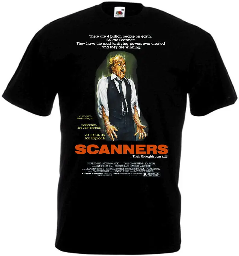 SCANNERS Movie Poster T shirt all sizes black