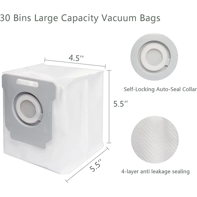 17 Pack Vacuum Bags for iRobot Roomba Bags I7 I7+ I3 I3+ I4 I4+ I6 I6+ I8 I8+ J7 J7+/Plus S9 S9+ I & S & J Series Parts