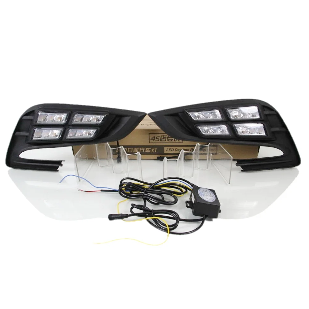 

July King LED Daytime Running Lights DRL Case for Buick Encore and Opel Mokka X 2016-2020, 6000K Fog Lamp + Yellow Turn Signals