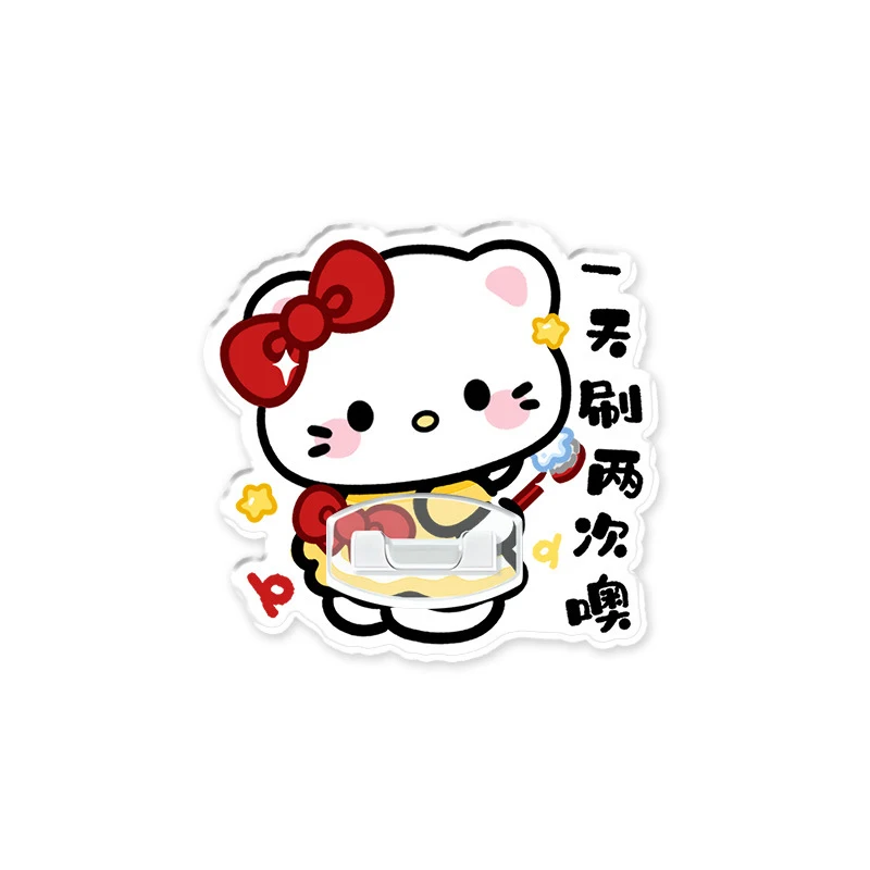 

Anime My Melody Kuromi Figure Wall Mounted Shelf Sanrio Hello Kitty Toothbrush Holder Kitchen Bathroom Kids Toys