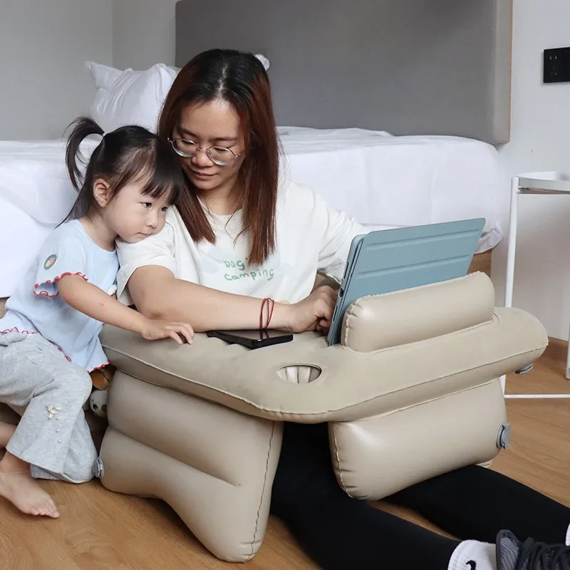 Inflatable study table pillow Game reading table Foldable desk pillow on the knee Adjustable height Computer table