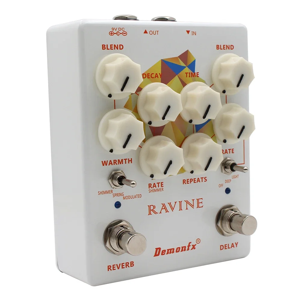 New Demonfx-RAVINE  High Quality Guitar Effect Pedal REVERB Delay Pedal True Bypass Electric Guitar Effects