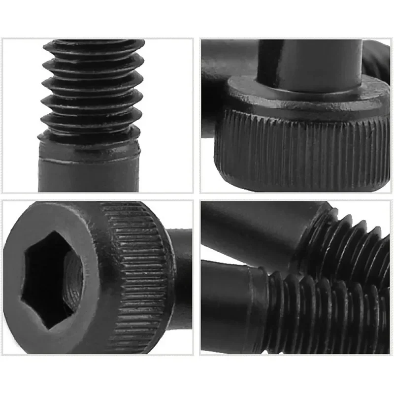 10pcs/lot M2 M2.5 M3 M4 Nickel Plating/Black Partially Threaded Hex Socket Screws Grade 12.9 Cap Head Half Thread Allen Bolt