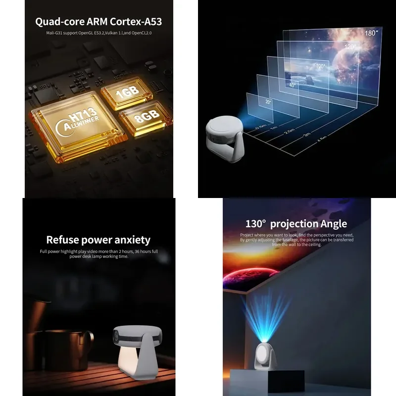 for Yinzam K1 Projector 4K Android 11 Auto Focus Keystone Battery LED BT Remote MEMC 1080p Home Theater Portable Mini Video