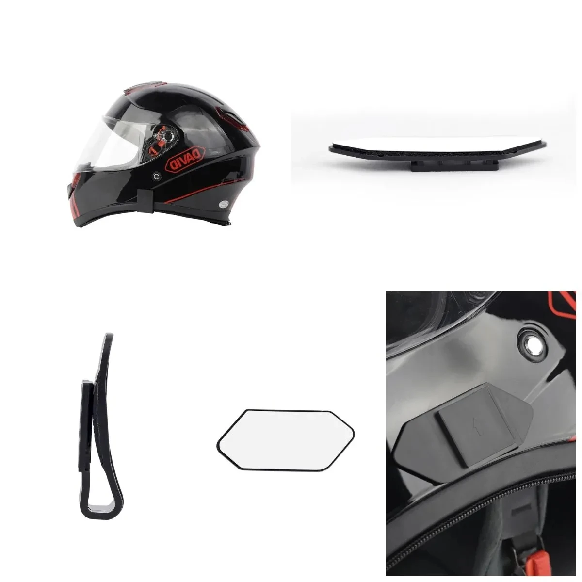 2/1PCS ​ Clip de montaje Base de cinta de doble cara para EJEAS Q7 V4 PLUS Q2 V7 Q8 motocicleta MS8 MS20 casco intercomunicador Bluetooth