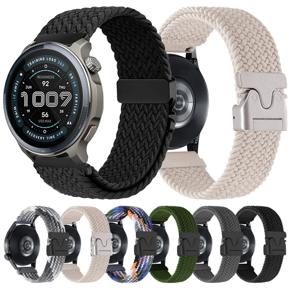 Nylon Strap for Amazfit Balance 2 Watchband for Amazfit Active 2 Bip6 U Pro/GTR 4 3 2/GTS 4 2 mini/Stratos 3 2S Braided Bracelet