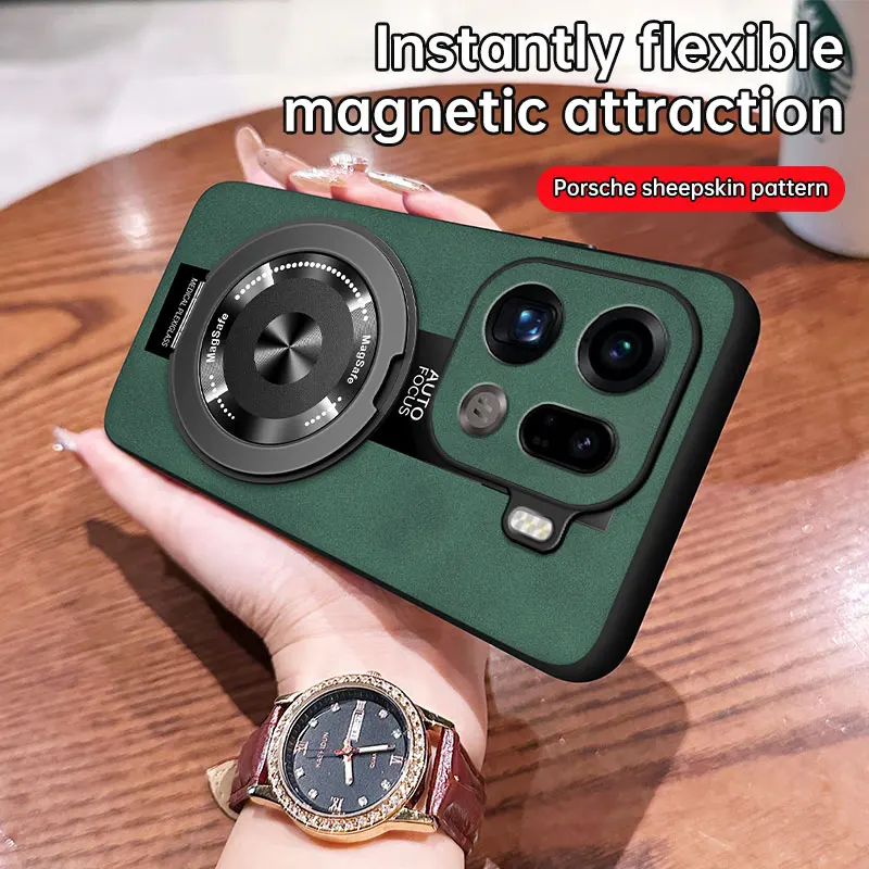 

For OPPO Find X9 Pro X8 Case Stylish 360° Rotating Stand Luxury Leather Skin-friendly Anti-fall Cover For OPPO Find X8 Ultra