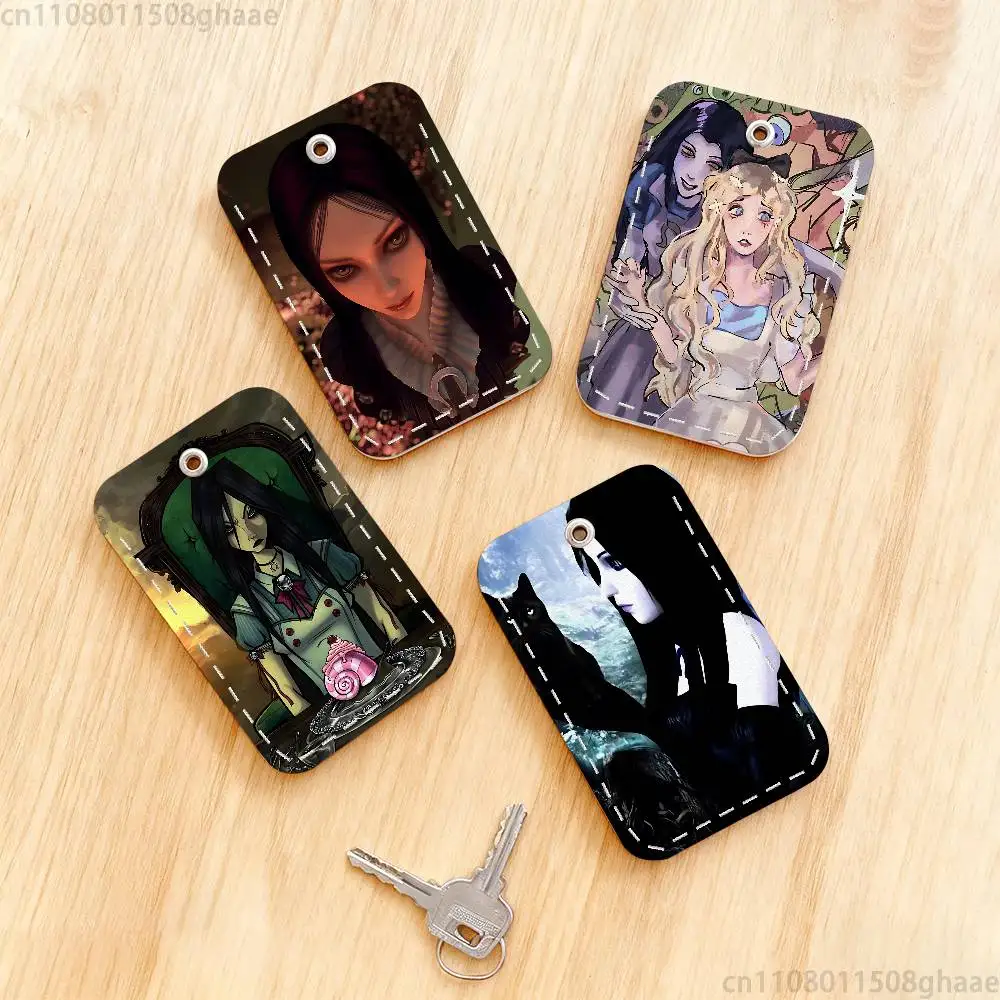 

A-Alice Madness Returns Keychain Card Holder, Badge Credit Card Holder, Student ID Card Holder