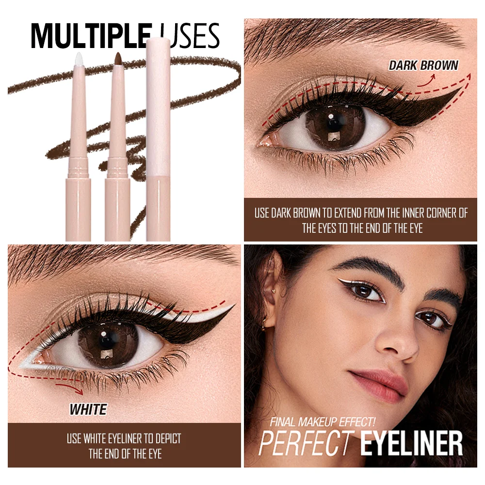 Eyeliner w sztyfcie — automatyczny, długotrwały, wodoodporny, odporny na rozmazywanie, precyzyjny matowy efekt i łatwy do blendowania, świąteczny i zimowy