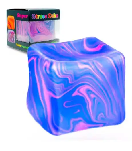 Needoh Nice Cube Sensory Fidget Toy Stress Relief Squishy Squeeze Cube Anti-Anxiety Focus Toy for Adults ADHD Autism
