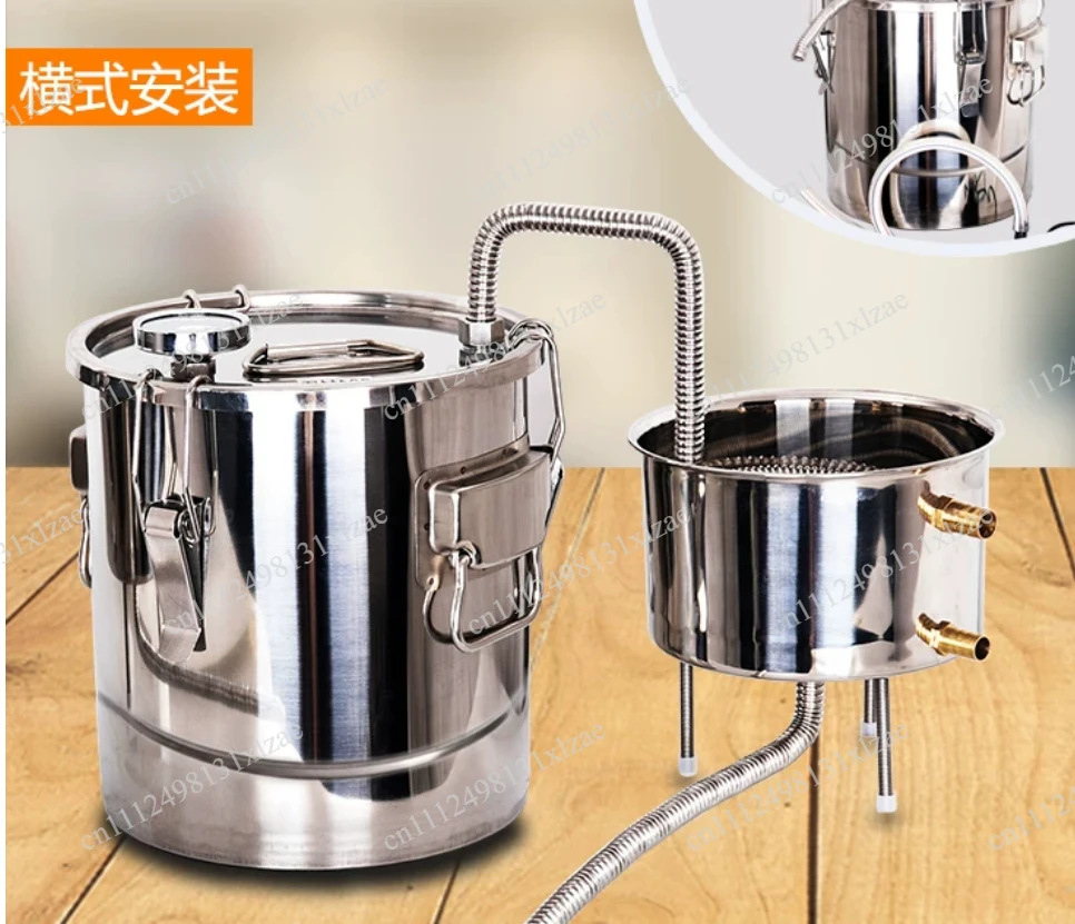 220V Stainless Steel Distiller Kit - Homebrew Grain Fermenter & Whiskey Moonshine Still, Double Boiler for White Wine Making