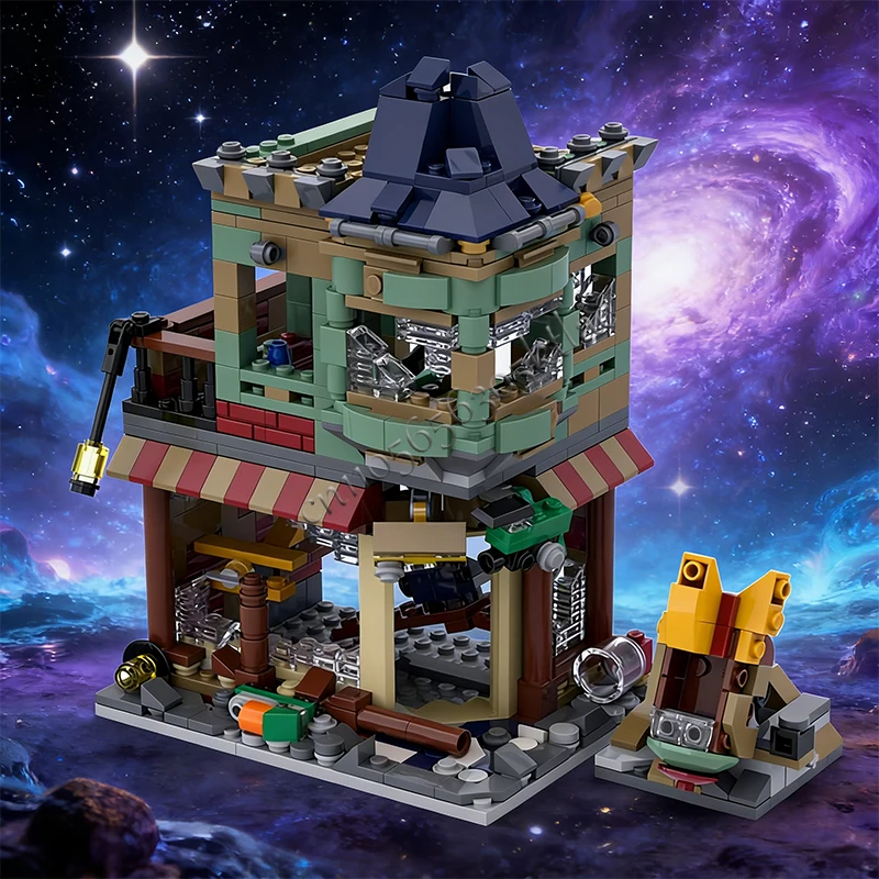 Set de Construcción de Calle y Casa de 624 Piezas, Versión Apocalipsis 3 en 1, MOC, Bloques de Construcción Modulares Personalizables, Juguete Creativo de Bricolaje para Niños, Regalo de Cumpleaños