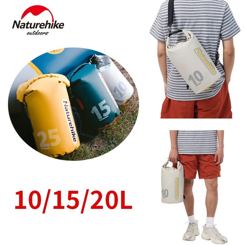 Naturehike Waterdichte Rugzak 10/15/20L Zwemtas Droog Nat Scheiding Opbergtas voor Outdoor Strand Vissen Drifting PVC