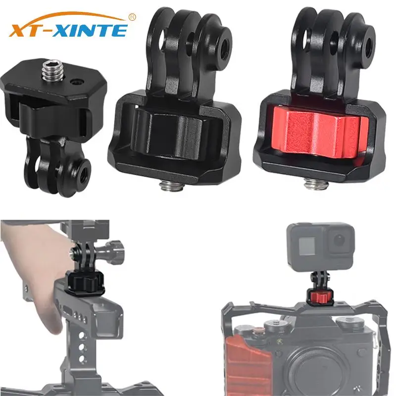 Upgraded 1/4 Screw to Tripod Mount Adapter 360 Swivel Hand Reinforced for GoPro 13 12 DJI Action 2 for Insta360 X X2 X3 Camera