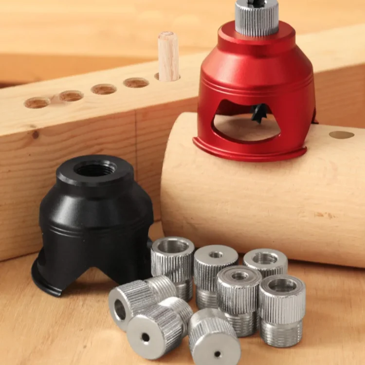 Dowel Jig Kit - Aluminiumlegierung Vertikaler Bohrleitungs-Dübel-Vorrichtungssatz, 2-10mm Verstellbarer Bohrpositionierer