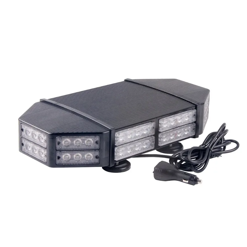 High-quality warning diodes on top of the roof traffic alert show red amber blue for vehicles and trucks in new conditions