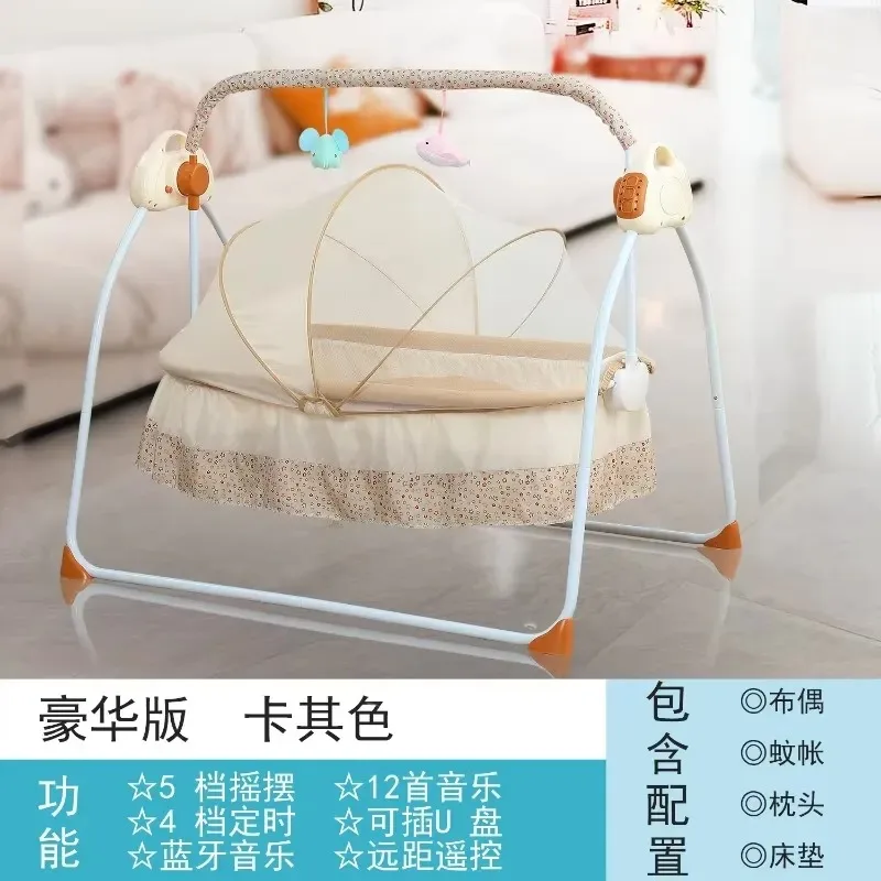 2026for Baby Electric Cradle Smart Music Lying Flat Folding