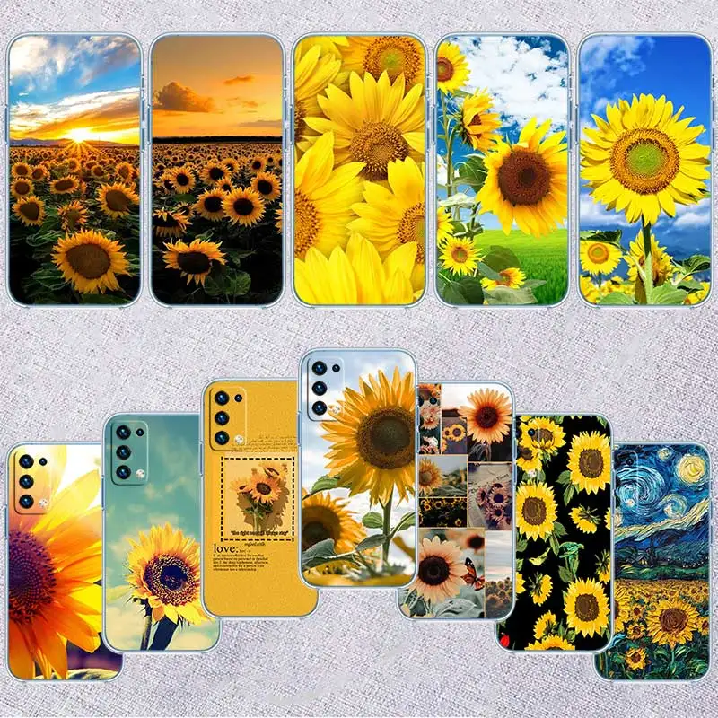 UP47 Funda Transparente con Diseño de Girasol para Motorola Moto G7 G8 G9 G84 G85 G73 G24 G15 Z2 Play Power Plus