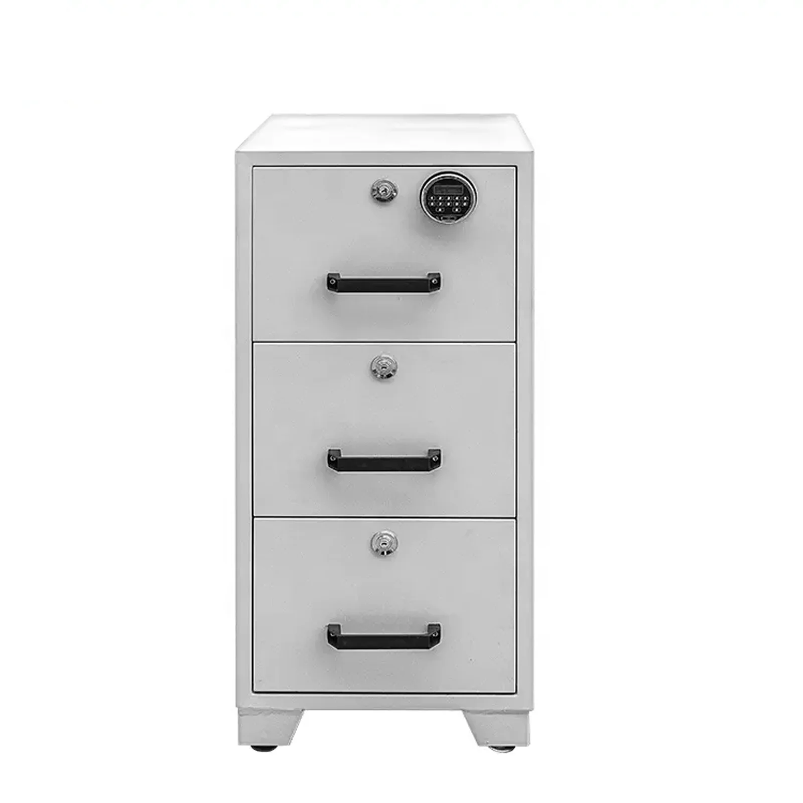 

3-Tier Office Steel Filing Cabinet with Key Lock Fireproof A4 Metal Storage Drawer Alacena De Dolap Kabinet Logam