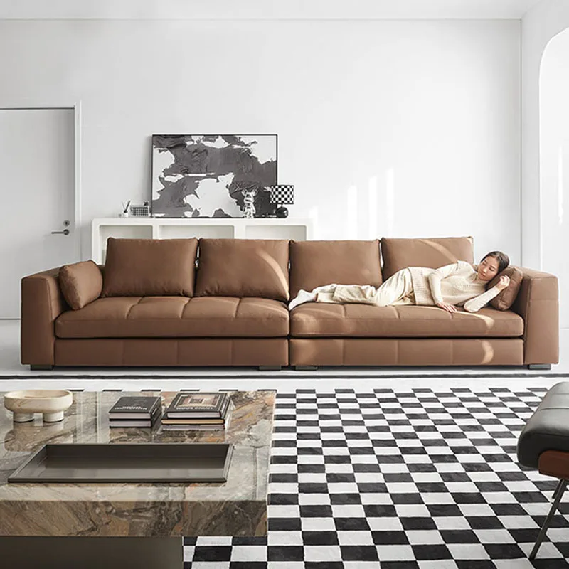 

Customizable coarse cotton and linen sofa Blaze Italian minimalist living room small apartment straight row cat scratching skin