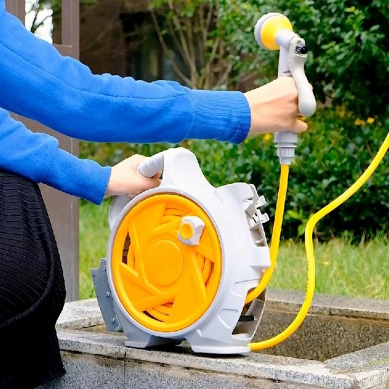 

Upgraded PVC Retractile Hose Roll 50ft Outdoor Watering Equipment Storage B03E