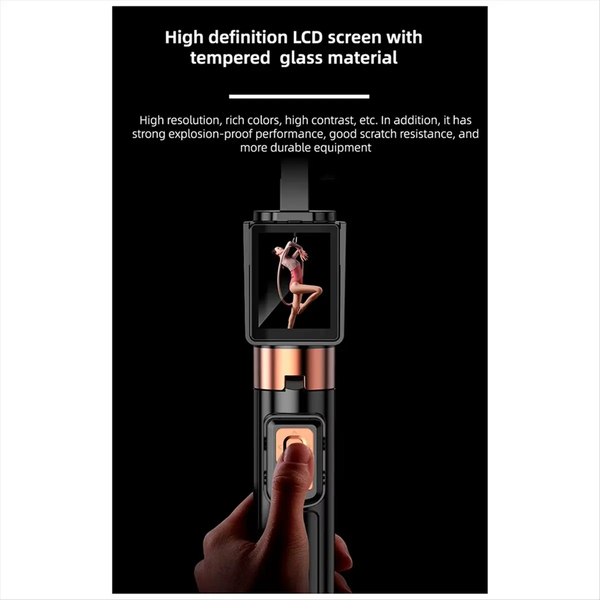 CL07 Screen Mirroring Selfie Stick WIFI Projection Screen Tripod Real Time Display Selfie Monitor for Smartphone Vlog