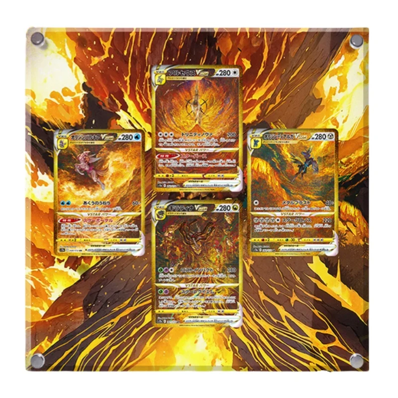 Аниме Arceus Four United Card Brick Giratina Palkia Dialga PTCG Diy акриловые фигурки игрушек игровая коллекция стеллаж для выставки товаров